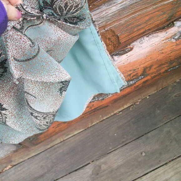 EUC Kathie Lee Sleeveless Beaded Accent Side Slits Fully Lined Maxi Dress SZ M - Picture 5 of 5